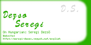 dezso seregi business card